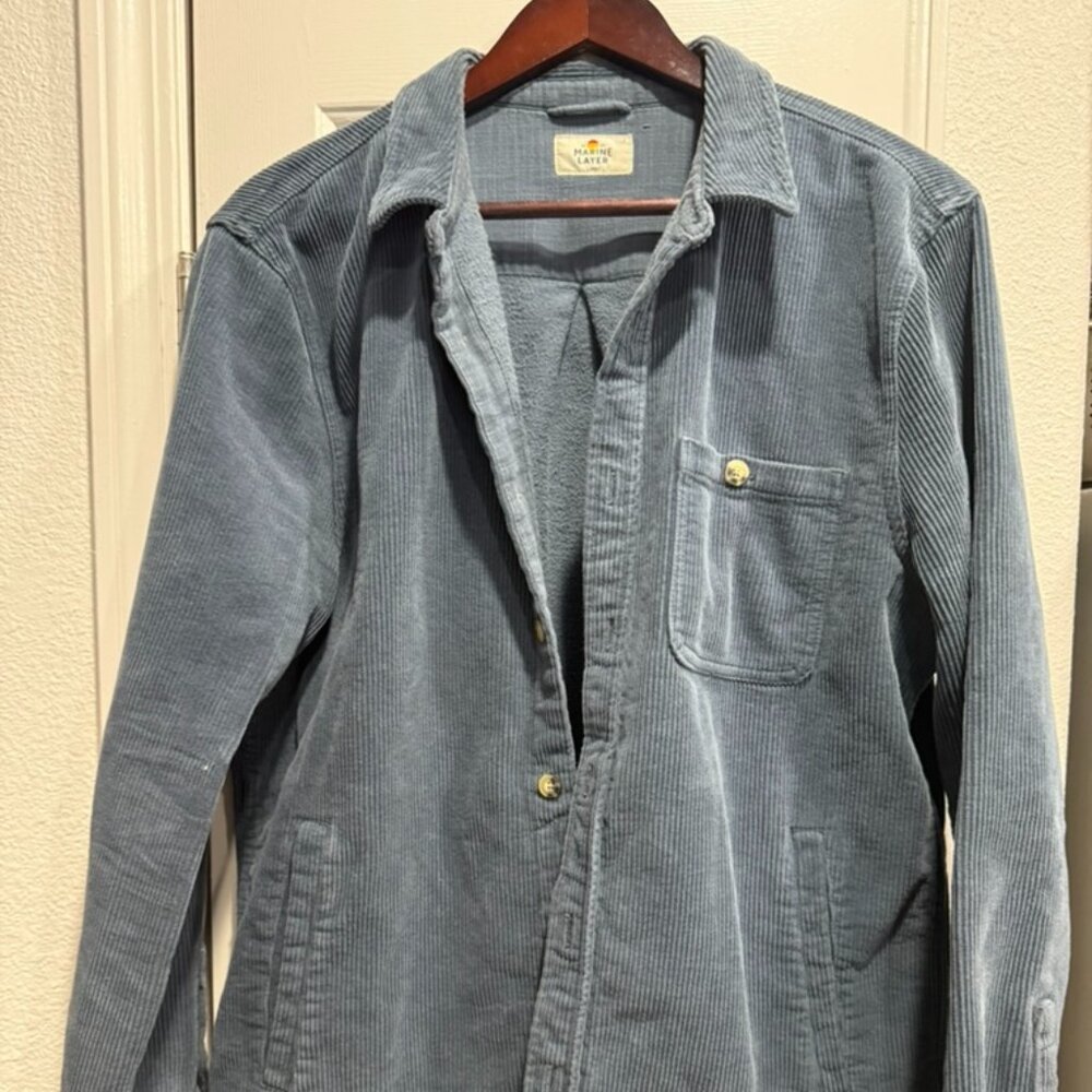 Marine Layer Gray Corduroy Button Down Shirt